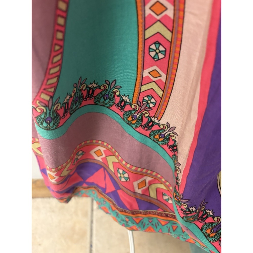 Flying Tomato Anthropologie Maxi Dress Multicolor Fluted Sleeves Boho Vacation - Picture 12 of 16